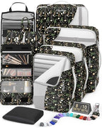 Packing Cubes for Travel (14 Black Flower)