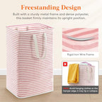 75L Large Collapsible Laundry Basket with Extended Handles (Pink / 75L)