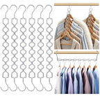 Space Saving Hangers for Clothes 6 Pack Sturdy Metal Hangers Heavy Duty (6 Pack / Silver)