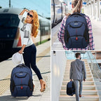 Rolling Backpack for Adults (Blue / 17 Inch)