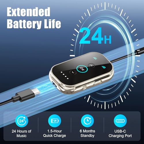 Bluetooth 6.0 Transmitter Receiver (Silver Black)