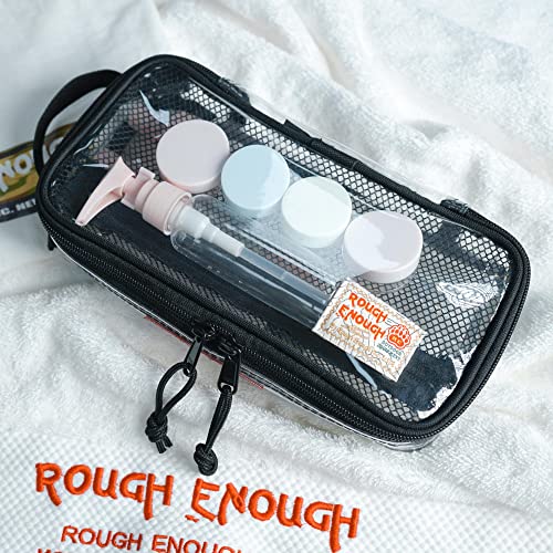 Rough Enough Clear TSA Approved Toiletry Bag Small Travel Shaving Kit Pouch (Clear)