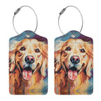 Dog Leather Luggage Tag with Stainless Steel Ring (2 PCS / Dog)