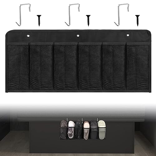 RV Shoe Pockets 6 Large Pockets (Mesh, 1pcs / Black)