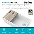 Metallic White 32 in Undermount Granite Kitchen Sink KGUW1 (White / 32 Inch / Sink)