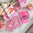 10 Pcs Fall Thanksgiving Pumpkin Kitchen Decor Set Pink (Light Pink / Cute Pumpkin)