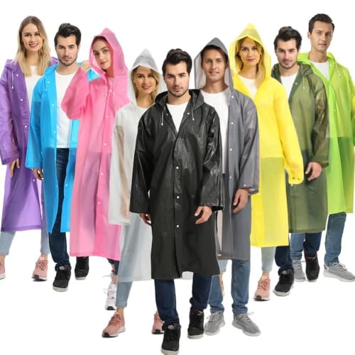 2 Pack Portable EVA Raincoats for Adults (2pcs, Olive Green)