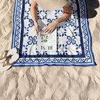 Microfiber Beach Towel for Adults with Bag (Portuguese Tile / Extra Large 78x35")