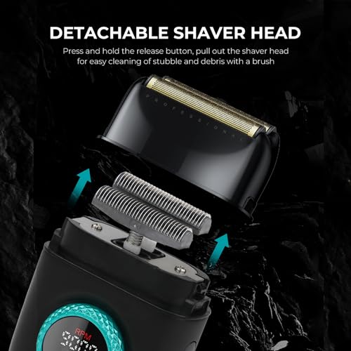 001/977/377 3-in-1 Barber Kit with Clipper Trimmer Foil Shaver, Black (001 3 in 1 Black)