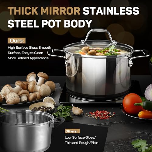 11 Piece Stainless Steel Pots and Pans Set Non Stick (Nonstick 11 PC)