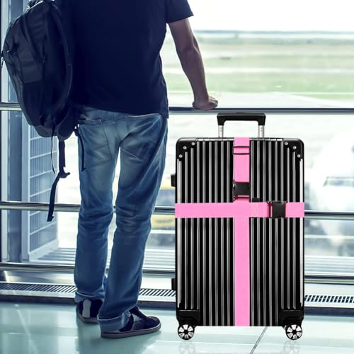 Luggage Straps for Suitcases TSA Approved (Pink)
