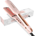Fashion Pink Infrared 2 Inch Hair Straightener,2 Inch Wide Professional Ceramic Tourmaline Flat Iron with Big Temp Display,140F-450F Degree,Dual Voltage