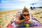 Microfiber Beach Towel with Bag Oversized 71x32 Sand Free 2 Pack (2 Pack Boho Flower Mandala / 71"x32")