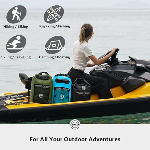 5/10/25/30/40L Waterproof Dry Backpack & Phone Case- Large Floating Dry Bag for Kayaking, Travel, Hiking, Fishing, Camping, Motorcycles & Beach, Heavy-Duty Roll Top Men/Women (Blue) (25l+ Blue / 25L)