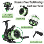 Telescopic Fishing Rods Set (6.9ft Blue & Green Combos(Pre-loaded Spool))