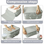 Compression Packing Cubes for Travel Packing Suitcase Organizer Bags (Grey / Extra Large)