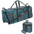 Expandable Rolling Duffel Bag with 2 Wheels Foldable Duffel Bag for Travel Carry on Duffel Bag with Wheels (Graffiti-blue)