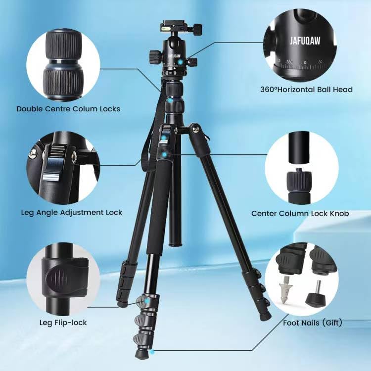 71" Camera Lightweight Foldable Aluminum Tripod & Monopod with 360° Ball Head Payload 33lbs (71")