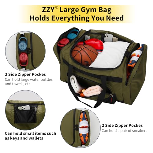 Gym Bag 22 inch Sport Duffle Bag for Men (Olive Green / 22 inch)