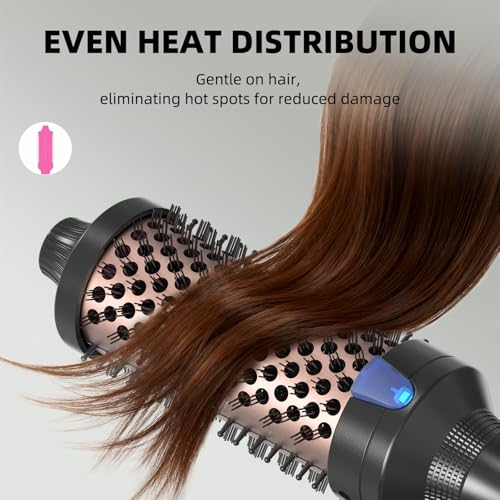 1.77 Inch Heated Curling Brush with Ceramic Tourmaline Ionic Technology for Volumizing and Loose Curls (1.77 Inch / Black)