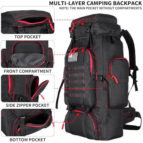 Hiking Backpack for Men 70L (70l-blackred)