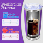 20oz Tumbler Stainless Steel Tumbler Coffee Tumbler with Lid Purple (Purple)