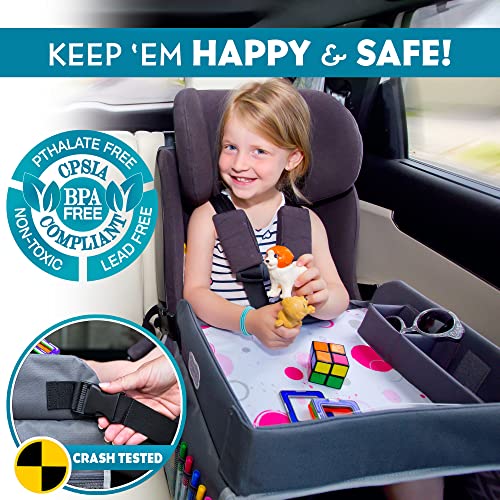 Travel Tray Toddler Car Seat Lap Tray (Red/Gray)