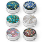 Pill Box 3 Compartment Small Pill Case Pill Organizer for Purse (Set-6-style 1 / 6 piece)