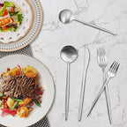 60 Piece Silverware Set (Matte Silver)