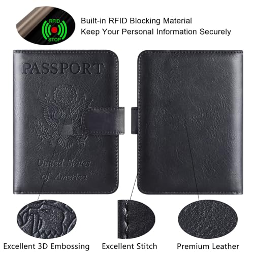 Passport Holder for Travel (120#Black)