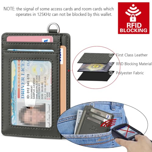 Slim Minimalist Wallet RFID Credit Card Holder for Men (small / Dusty Grey)