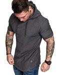 Mens Fashion Hoodies Sport Pullover Solid Color Shirt Workout Lightweight Tops Dark Grey XX (XX-Large / Dark Grey1)