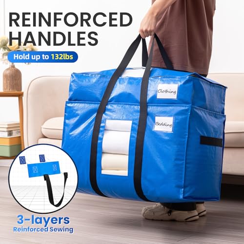 2 Tier Moving Bags (Blue / 4 Large- 2 Tier)
