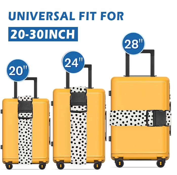 Luggage Straps for Suitcases Travel Belt Accessories (Cute Polka Dots)