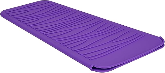 Silicone Heat Resistant Travel Pouch for Straightener, Curling Iron, Flat Iron, Waving Iron and Hot Hair Styling Tools (Purple) 1 Pack