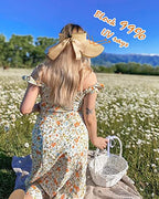 Women's Straw Sun Visor Hat UPF Wide Shade Ponytail Summer Hat (One Size / 01-popular Choice Khaki)