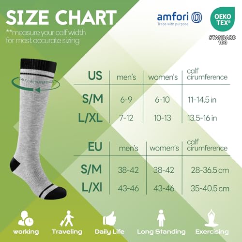 Bamboo Viscose Compression Socks for Women & Men (3 Pairs-(blue/Gray/Pink) / Large-X-Large)