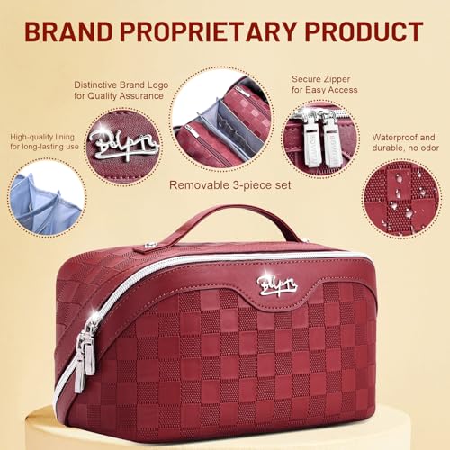 Travel Makeup Bag Organizer (01-F-Red)