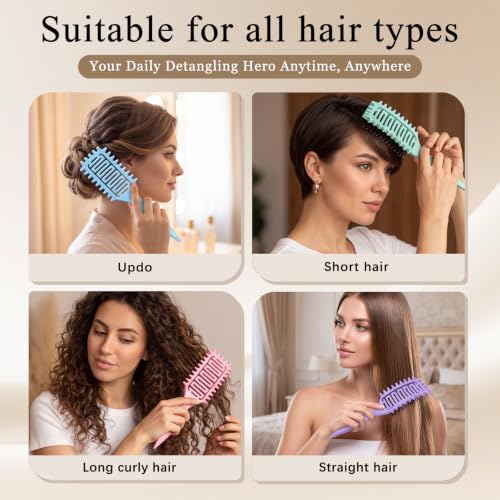 Curl Defining Brush for Curly Hair (1Pc Beige)