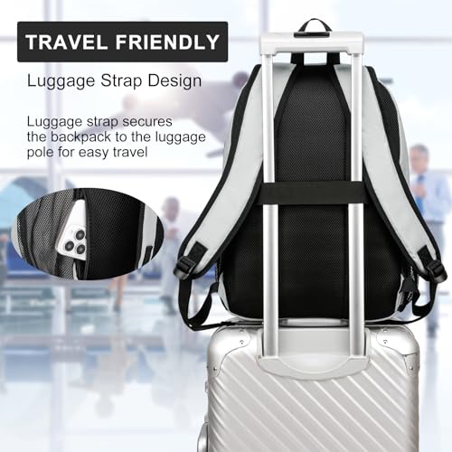 Grey Backpack for School (Grey / 15.6 Inch)