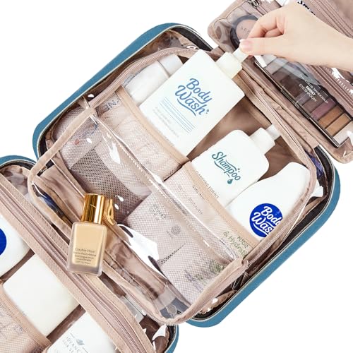 Travel Toiletry Bag for women (Large / Lake-Blue)