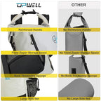Waterproof Dry Bag 30L Boating Backpack for Travel Hiking Camping Bags for Kayaking Hiking Waterproof Bags Swimming Floating Submersible Dry Bag Grey&White (30L / White)
