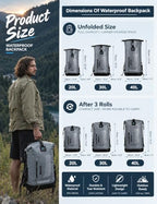 Waterproof Backpack for Men 20L (40L / Gray)