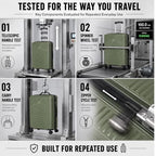 Luggage Sets 3 Piece (Olive Drab / 3 Piece Sets (21/Db/Tb))