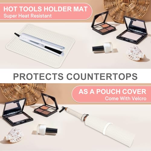 Oversize Silicone Heat Resistant Mat for Hair Tools (Ivory)