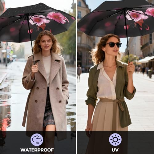 Compact Travel Umbrella (beauty plum (Auto))
