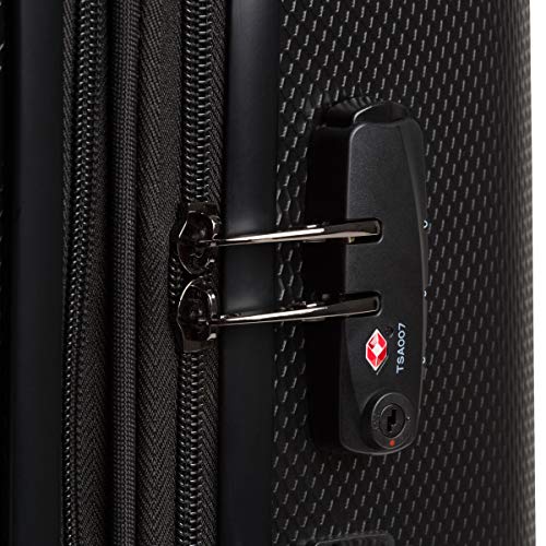 7272 Energie Expandable Hardside Luggage With Spinner Wheels and TSA Lock (Checked-Medium 24-Inch / Black)
