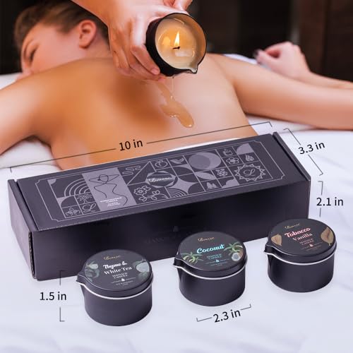 Massage Candle 3 Pack Natural Essential Body Oil Home SPA 6.9 oz