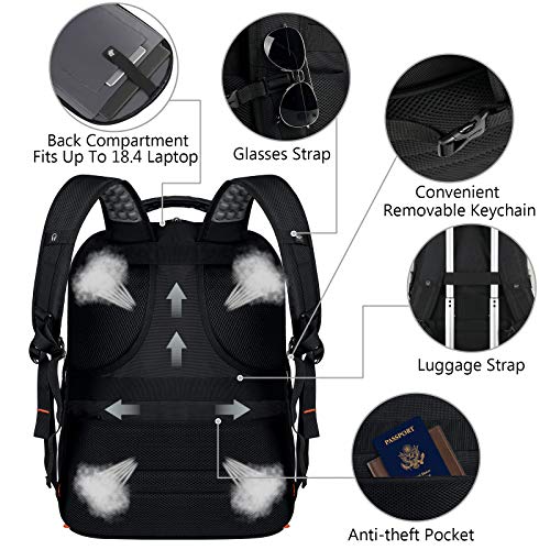 18.4 Laptop Backpack for Men (Orange)