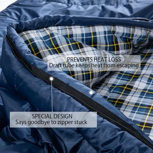 Sleeping Bags for Adults XXL Cold Weather (Blue / 0F Right Zip)